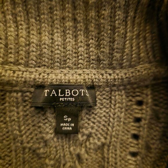 Talbots Petite SP Small Petite Olive Green Cardigan Sweater Knit - Picture 4 of 5